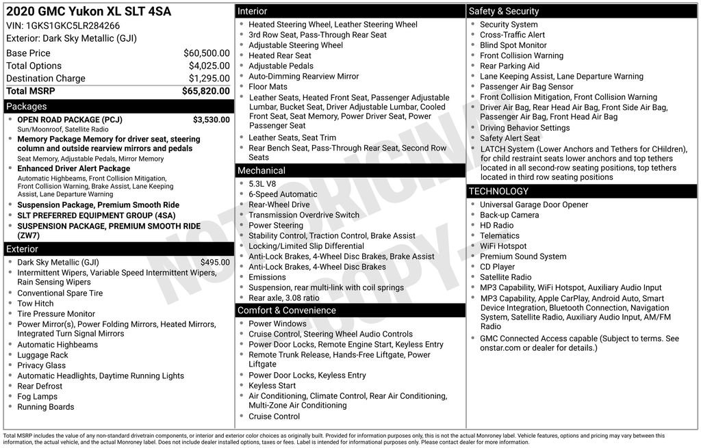 gmc yukon xl 2020 1GKS1GKC5LR284266 image gmc yukon xl 2020 1GKS1GKC5LR284266 image